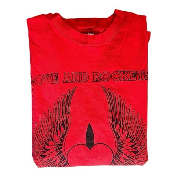 Vintage Love & Rockets T-Shirt XL So Alive Band Tee Made in USA 1980s-1990s Red - Picture 7 of 9